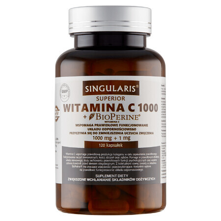 Singularis Superior, Vitamina C 1000 + Bioperine, 120 capsule