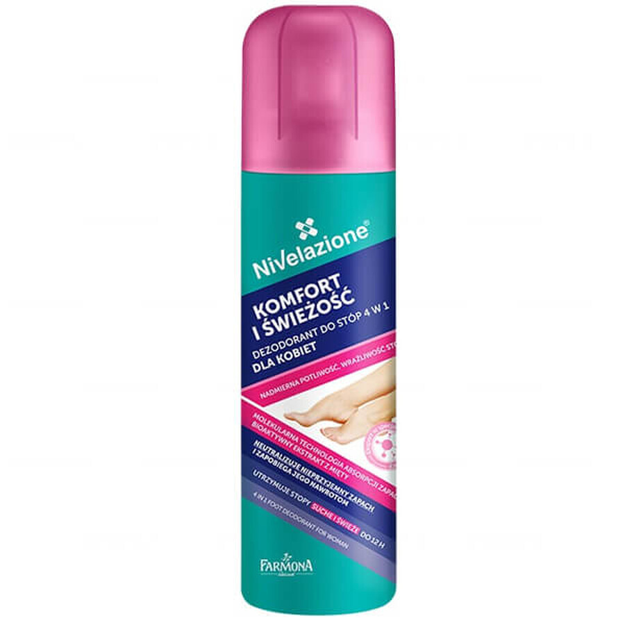 Farmona Nivelazione, desodorante de pies 4 en 1 para mujer, 180 ml