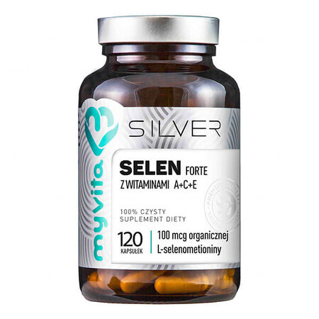 MyVita Silver Selenium Forte cu vitaminele A + C + E, 120 capsule