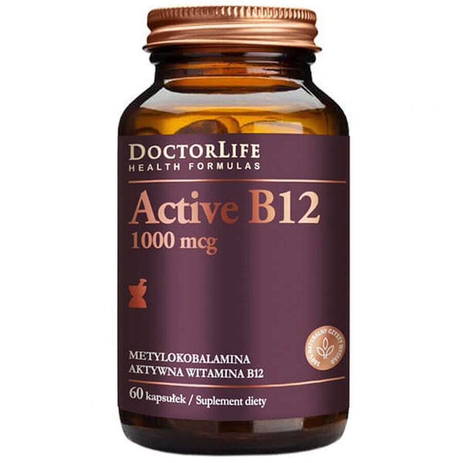 Hochdosierte Vitamin B12 Kapseln mit Methylcobalamin (1000mcg) - 60 Stück - Nahrungsergänzung für mehr Energie  amp; Vitalität