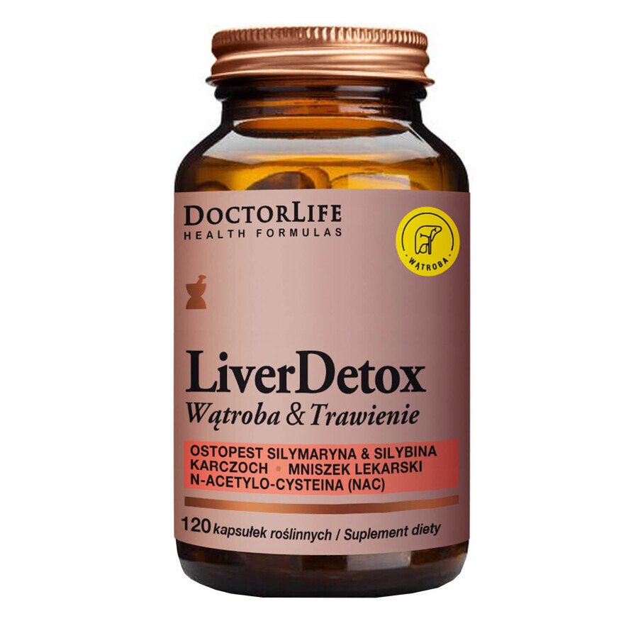 Doctor Life Liver Detox Hígado y Digestión, 120 cápsulas vegetales