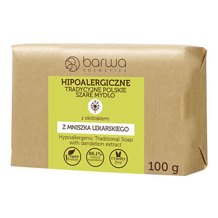 Barwa Hypoalergenic, săpun gri polonez tradițional, păpădie, 100 g