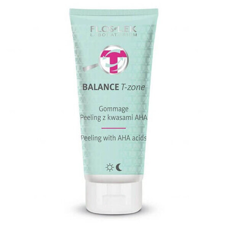 Flos-Lek Balance T-Zone Gommage Peeling, 125g - Effektives AHA-Säure Peeling für Ausgewogenes Hautbild