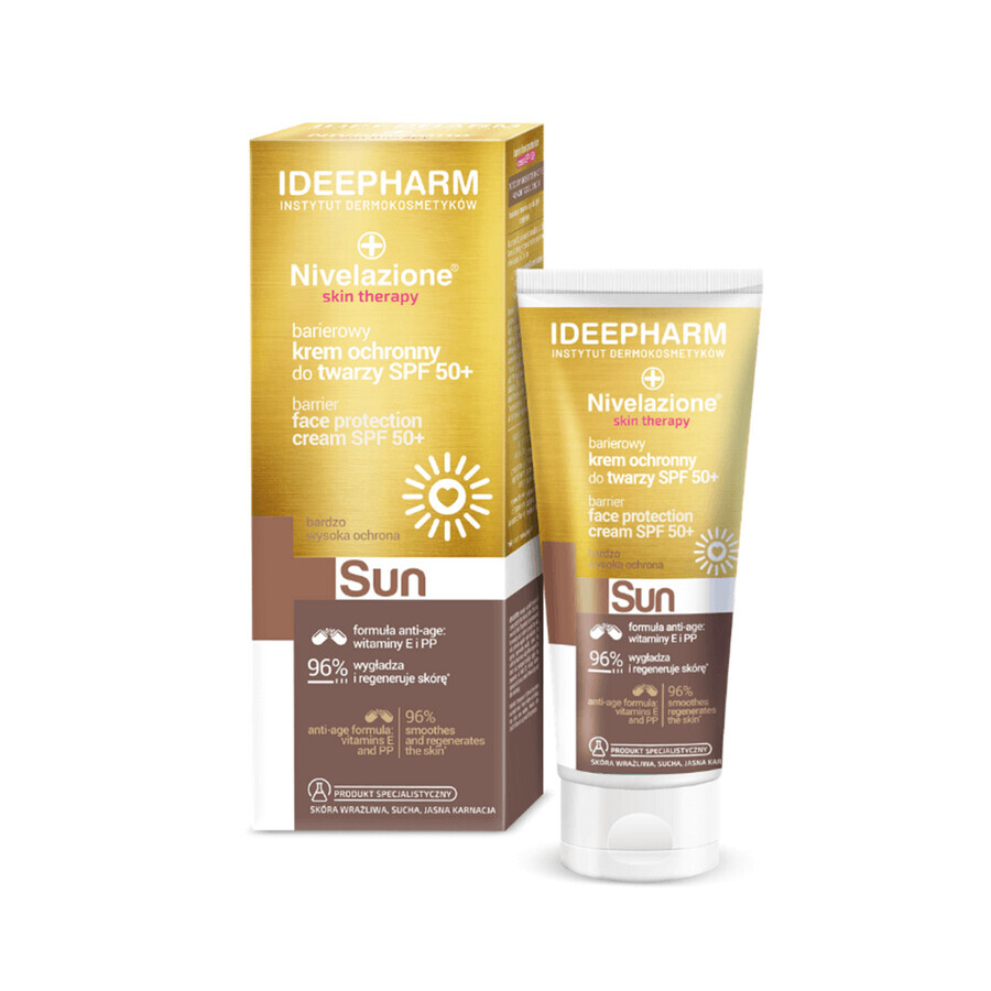 Nivelazione Skin Therapy Sun, crema barrera, crema facial protectora, FPS 50+, 50 ml