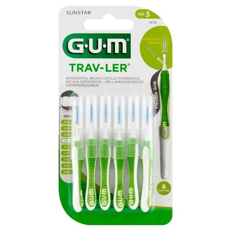 Sunstar Gum Trav-Ler, cepillo para espacios interdentales, 1,1 mm, 6 piezas