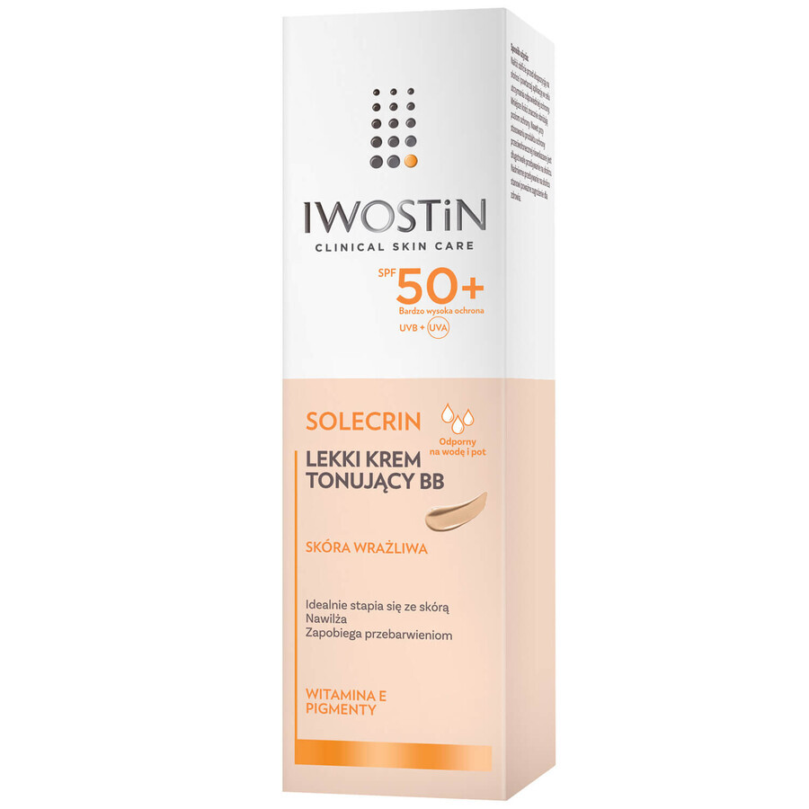 Iwostin Solecrin, Cremă BB, ten sensibil, SPF 50+, 30 ml