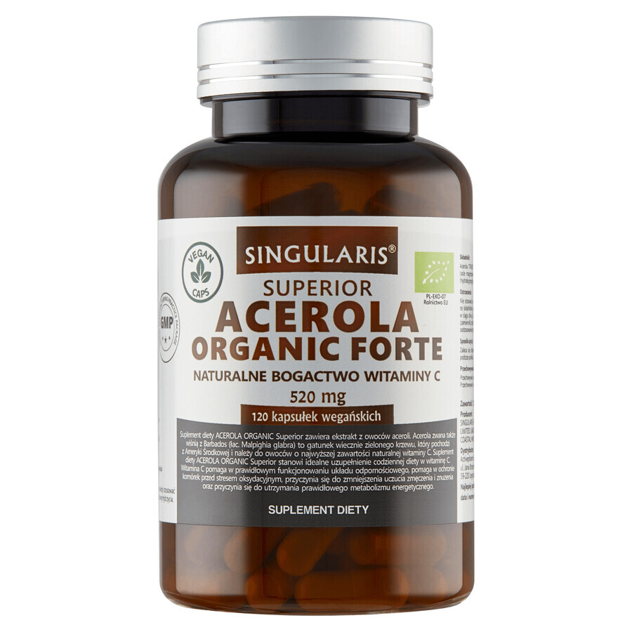 Singularis Superior, Acerola Organic Forte 520 mg, 120 capsule