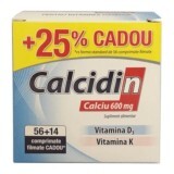 Calcidin 600mg, 56 + 14 comprimate, Zdrovit