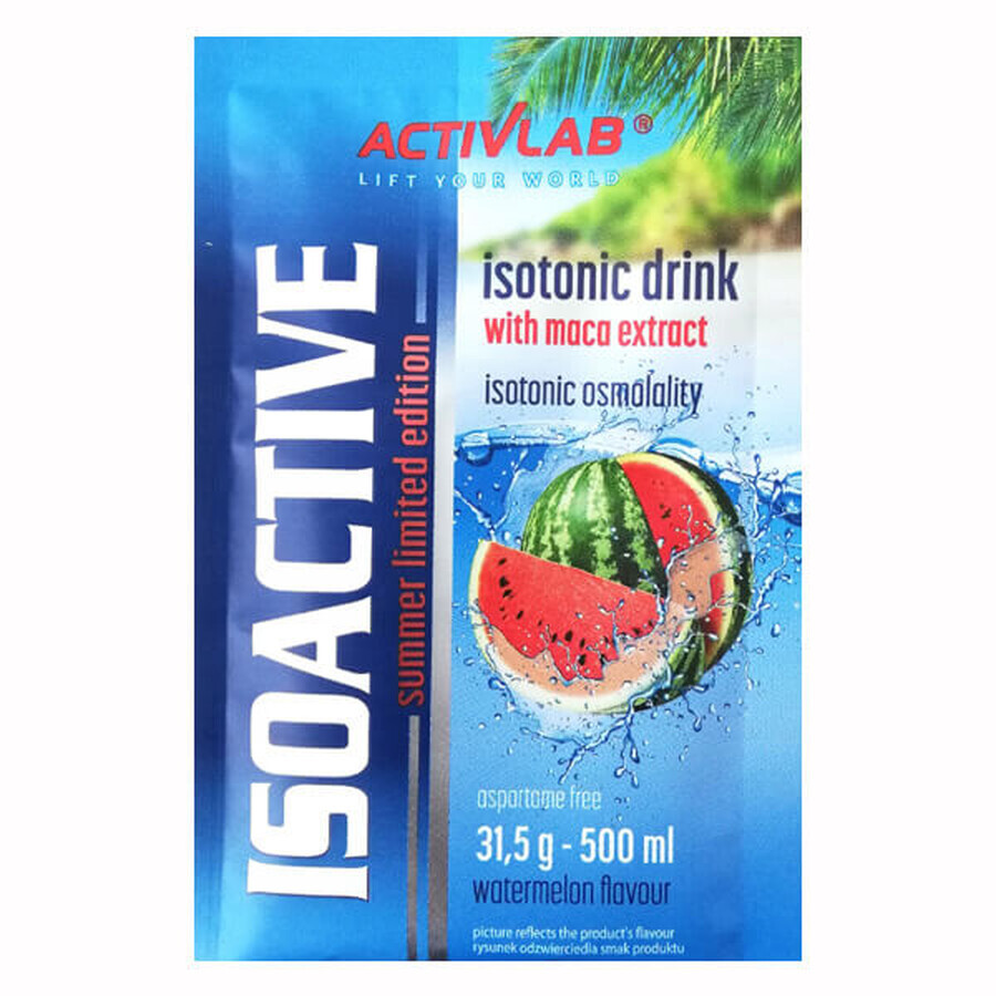 Activlab Isoactive, bebida isotónica concentrada, sabor sandía, 1 sobre