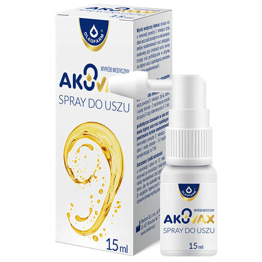 Akuvax, spray pentru urechi, 15 ml