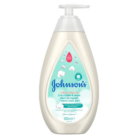 Johnson's Baby Cotton Touch, 2 în 1 pentru baie și spălare de corp din prima zi, 500 ml