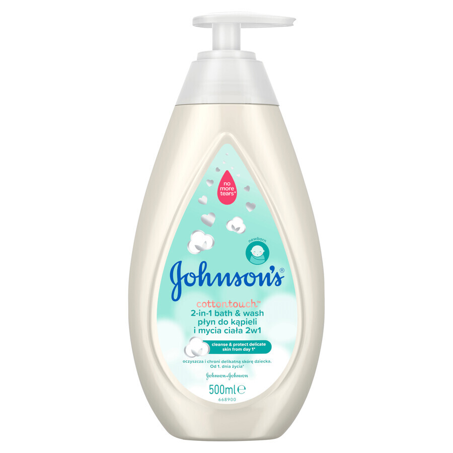 Johnson's Baby Cotton Touch, 2 în 1 pentru baie și spălare de corp din prima zi, 500 ml