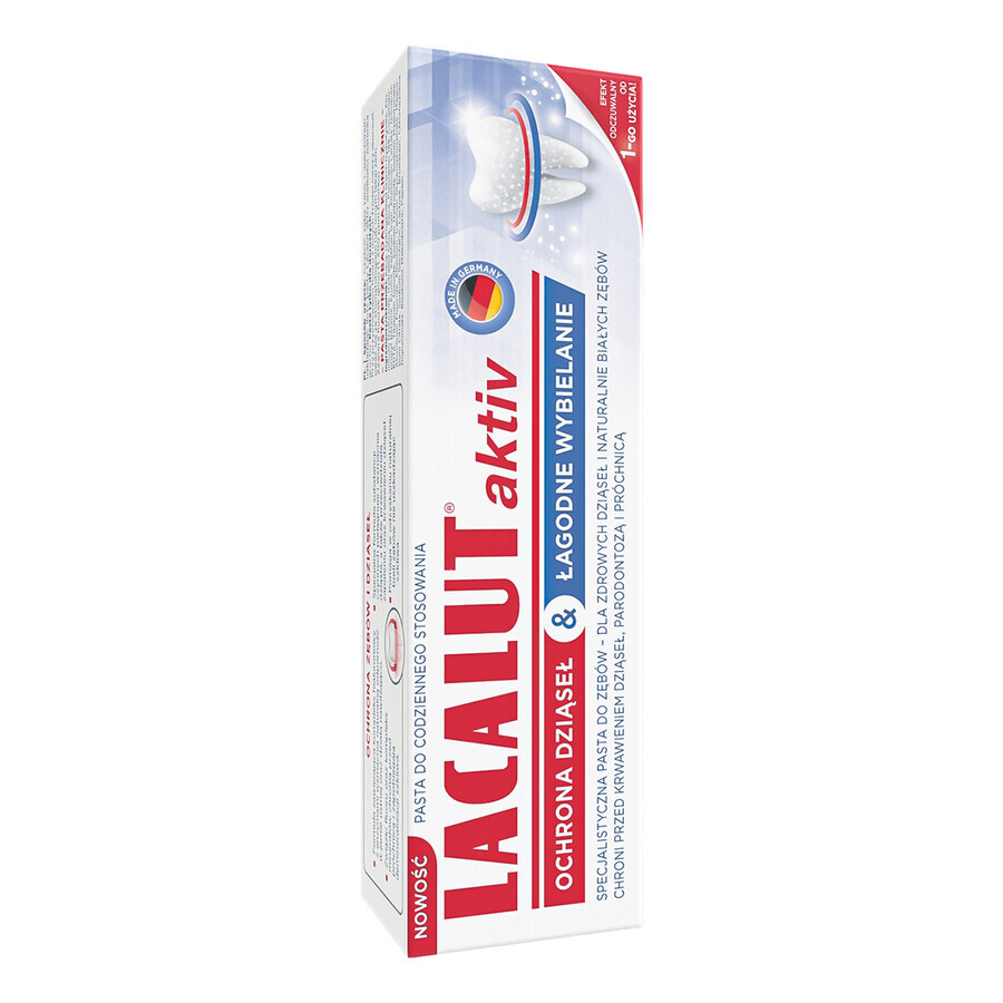 Lacalut Aktiv Gum Protection and Gentle Whitening, pastă de dinți, 75 ml