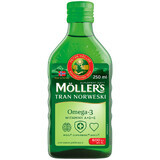 Moller's Tran noruego, mayores de 3 años, sabor manzana, 250 ml