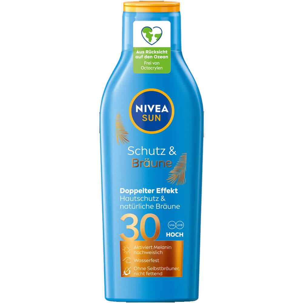 Nivea Sun Protect & Bronze, Loțiune activatoare de bronzare naturală, Dual Effect, SPF 30, 200 ml