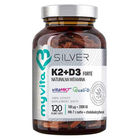 ArgentoVita Complesso Vitamine K2 + D3 120 cps - Formula Potenziata per Immunità e Ossa