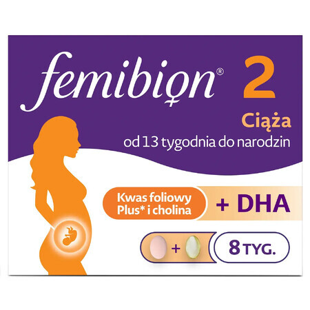 Gravidanza Integratore Multivitaminico Femibion 2, 56 Compresse + 56 Capsule