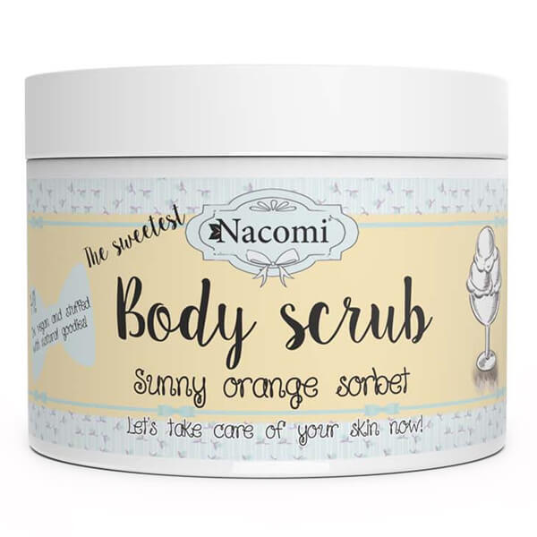 Set Nacomi Orange Sorbet, exfoliant de corp 125 g + exfoliant pentru față și buze, 80 g + unt de corp, 100 ml