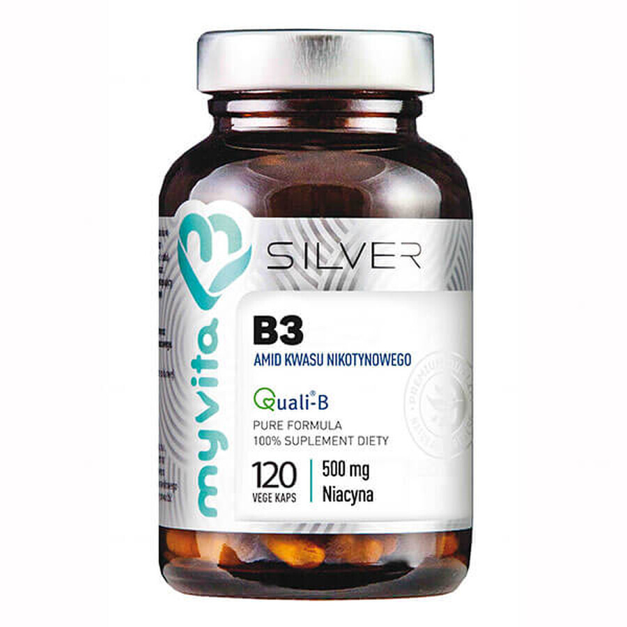 MyVita Silver, Vitamina B3, amidă de acid nicotinic, 120 capsule