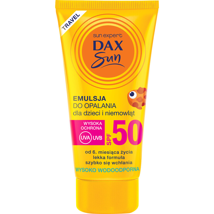 DAX Sun, Emulsie de protecție solară pentru bebeluși și copii, de la 6 luni, SPF 50, 50 ml