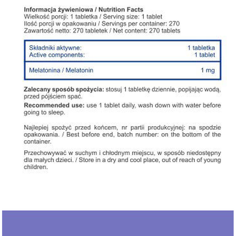 SFD Melatonin 1 mg, 270 comprimate