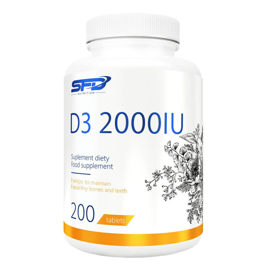 SFD D3 2000 UI, vitamina D 50 µg, 200 comprimate