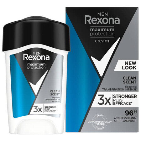 Rexona Men Maximum Protection, antiperspirant cremos în stick, Clean Scent, 45 ml