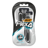 BIC Flex 4, aparat de ras pentru bărbați, 4 lame, 3 bucăți