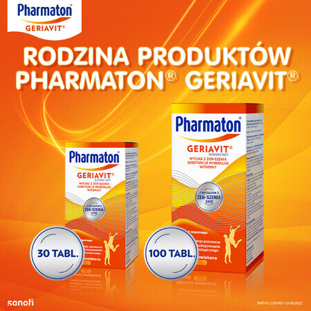Pharmaton Geriavit, 30 comprimate filmate