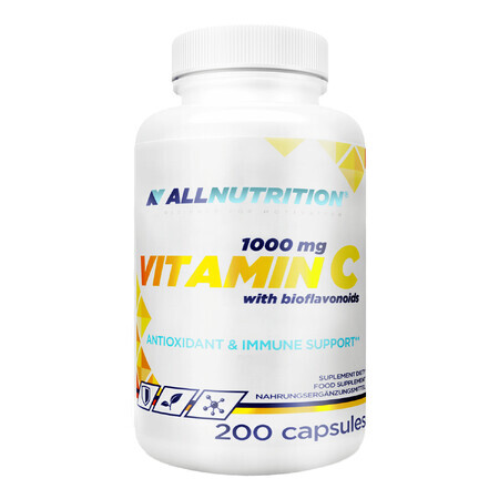 Allnutrition Vitamina C 1000 mg, vitamina C + bioflavonoide, 200 capsule