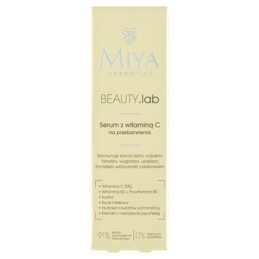 Miya Kosmetik Beauty Lab Serum mit Vitamin C gegen Hautverfärbungen, 30ml