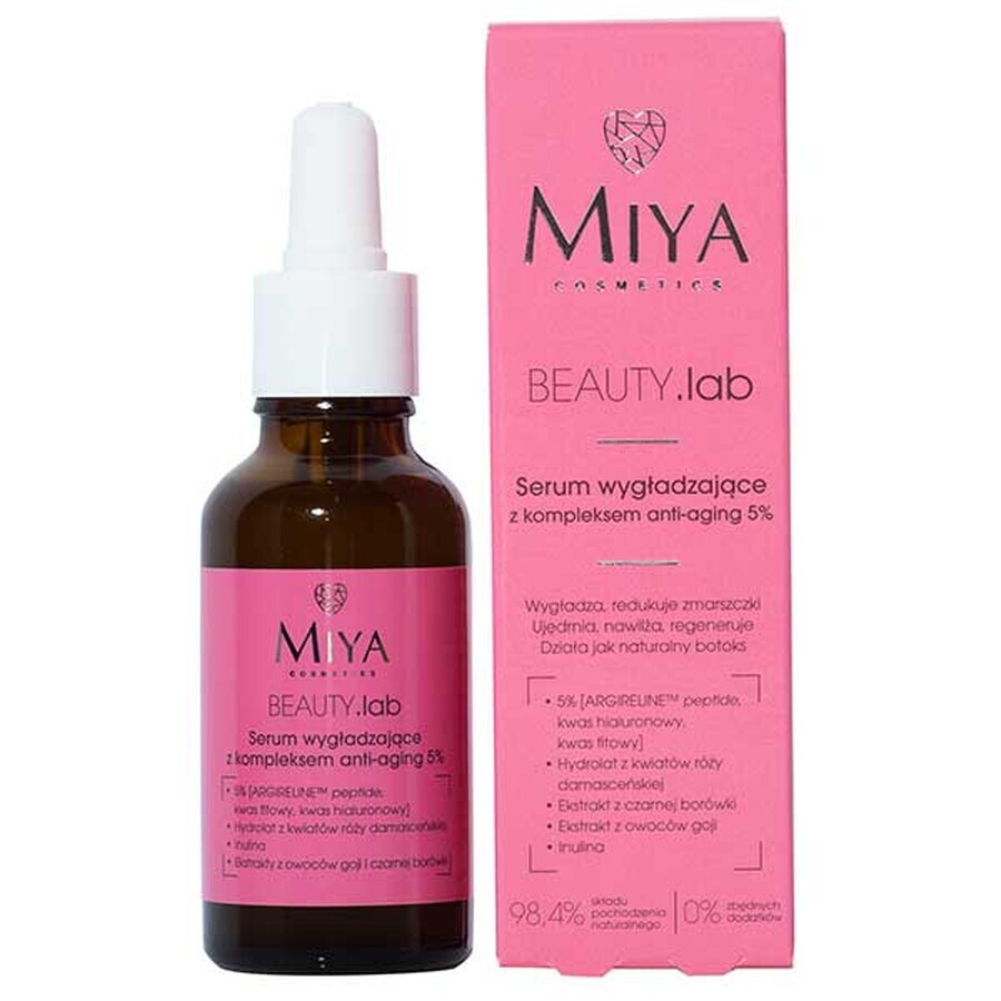 Miya BEAUTY.lab, Smoothing serum with anti-aging complex 5%, 30 ml