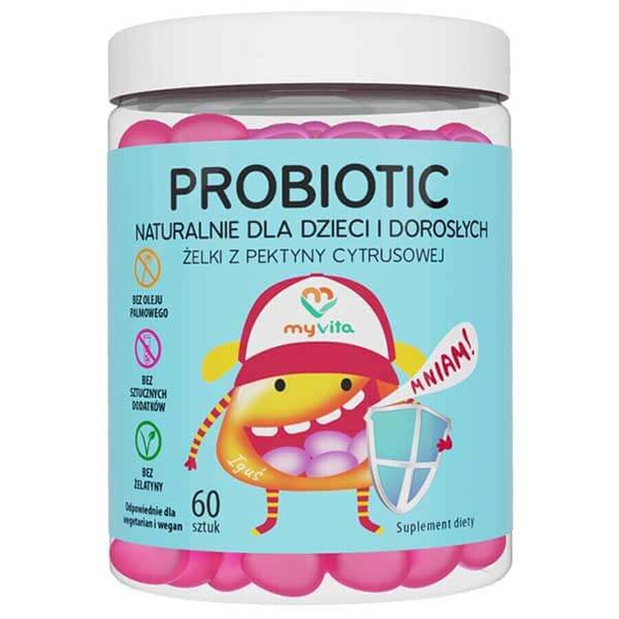 MyVita Probiotic, jeleuri naturale pentru copii și adulți, 60 de bucăți