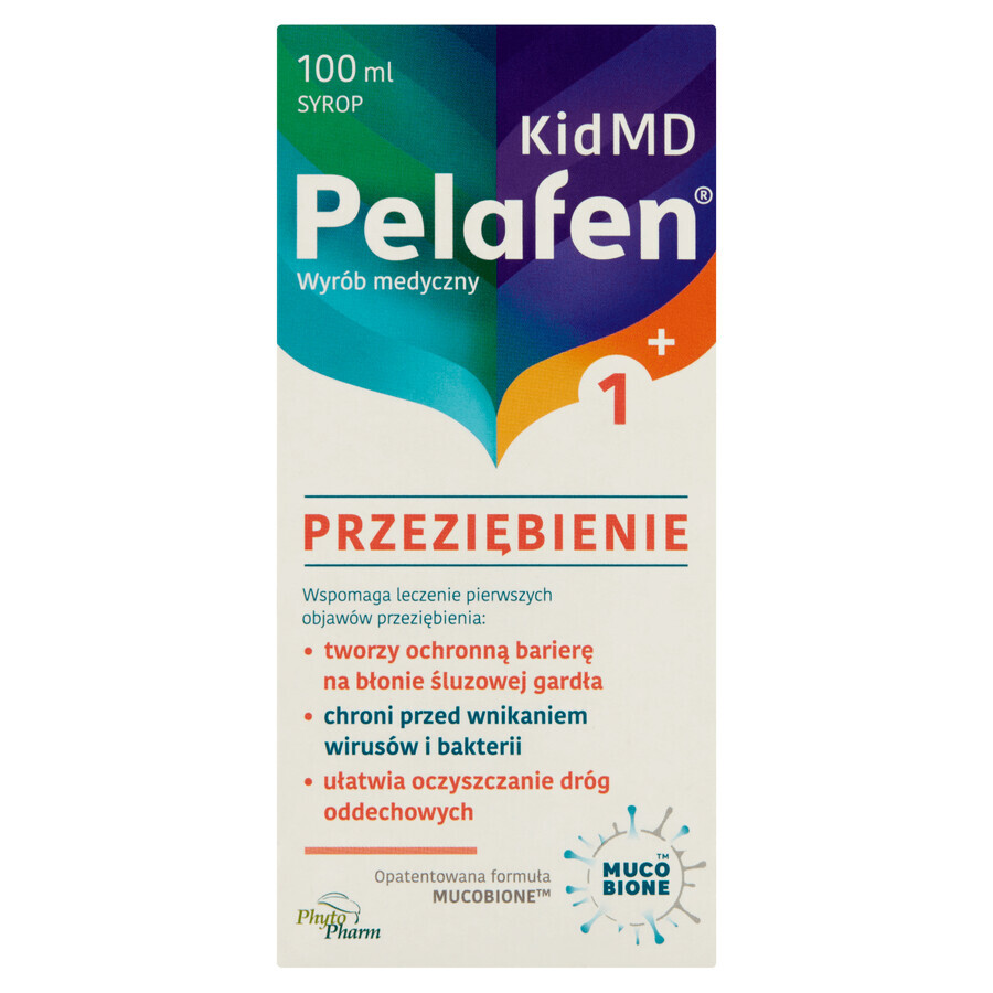 Pelafen Kid MD Cold, Sirup für Kinder ab 1 Jahr und Erwachsene, Himbeergeschmack, 100 ml