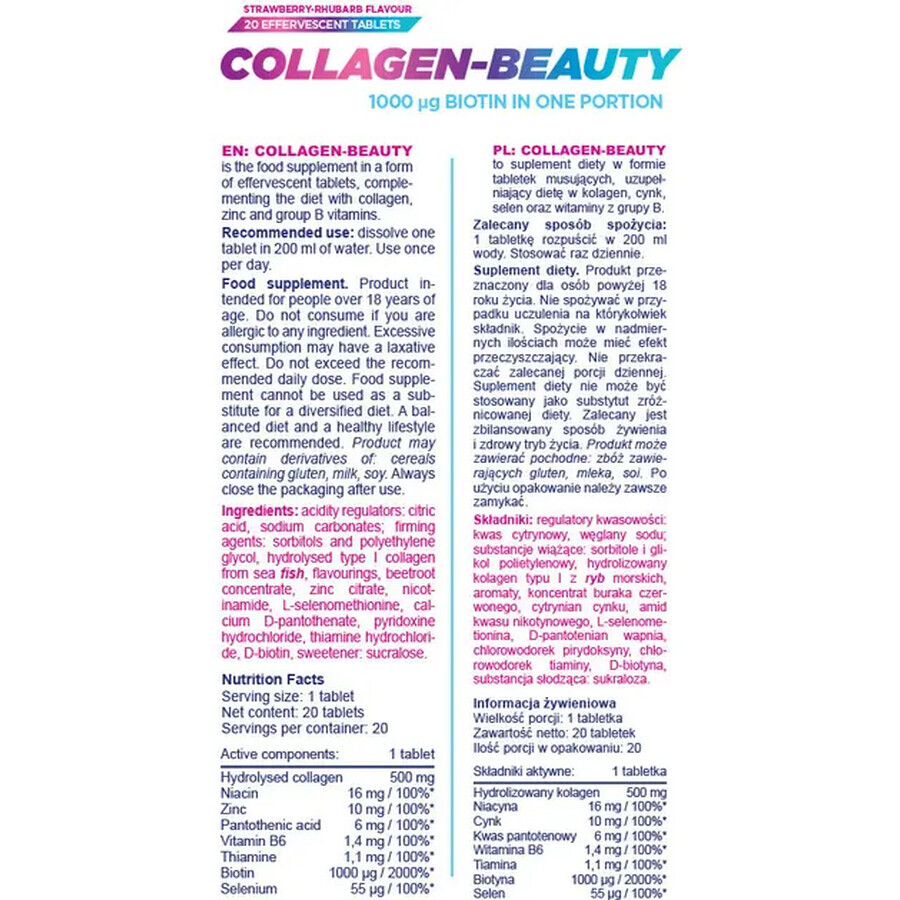 Allnutrition Collagen Beauty, 20 tabletek musujcych