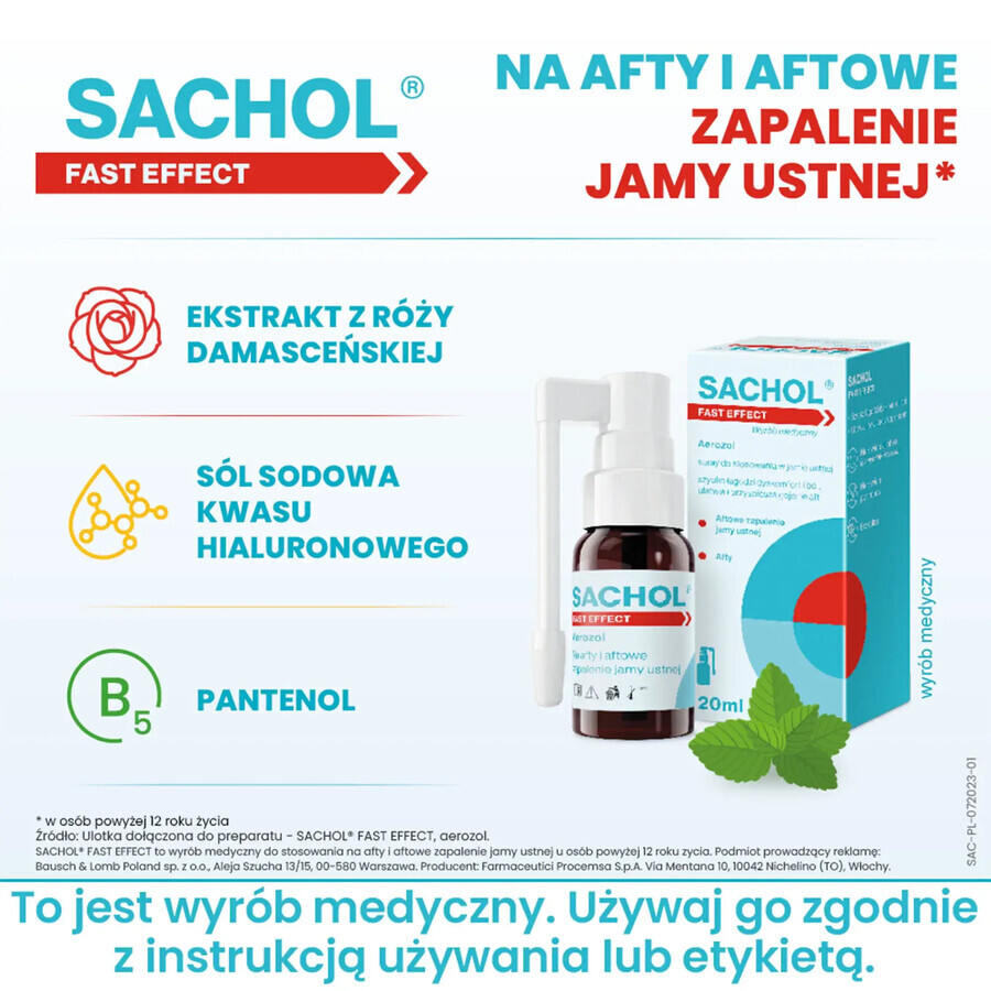 Sachol Fast Effect, aérosol, 20 ml