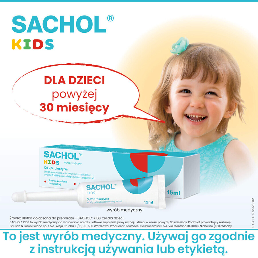 Sachol Kids, gel, 15 ml