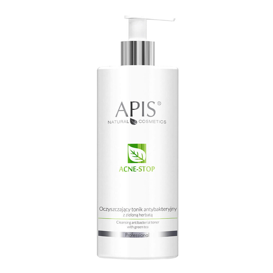 Apis Professional Acne-Stop, tonic de curățare antibacteriană cu ceai verde, 500 ml