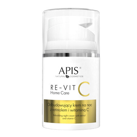 Apis Re-Vit C Home Care, Cremă reparatoare cu retinol și vitamina C, pentru noapte, 50 ml.