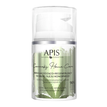 Apis Cannabis Home Care, Cremă calmantă și regenerantă pe bază de ulei de cânepă, piele uscată și sensibilă, 50 ml