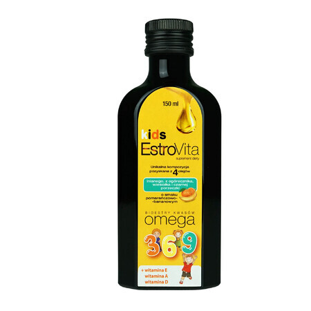 EstroVita Kids, esteri de acizi Omega 3-6-9, aromă de portocale și banane, 150 ml