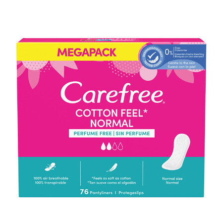 Tampoane igienice Carefree Cotton Feel Normal, neperfumate, 76 buc.