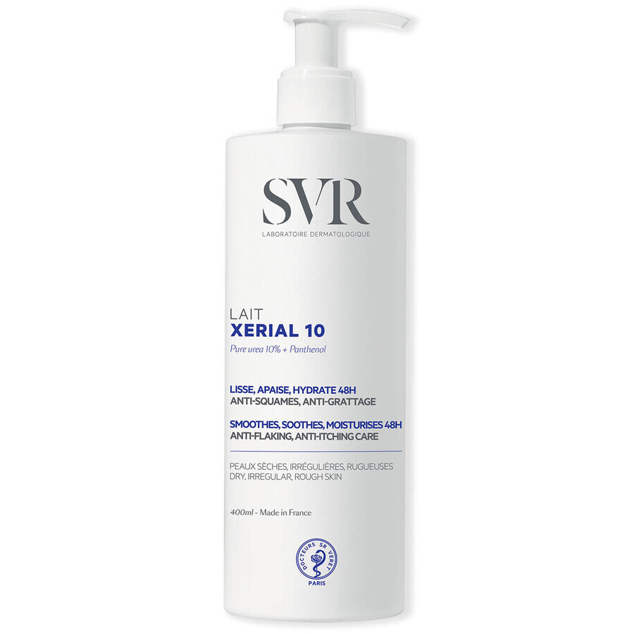 SVR Xerial 10, Lapte hidratant pentru corp pentru netezirea pielii aspre, 400 ml