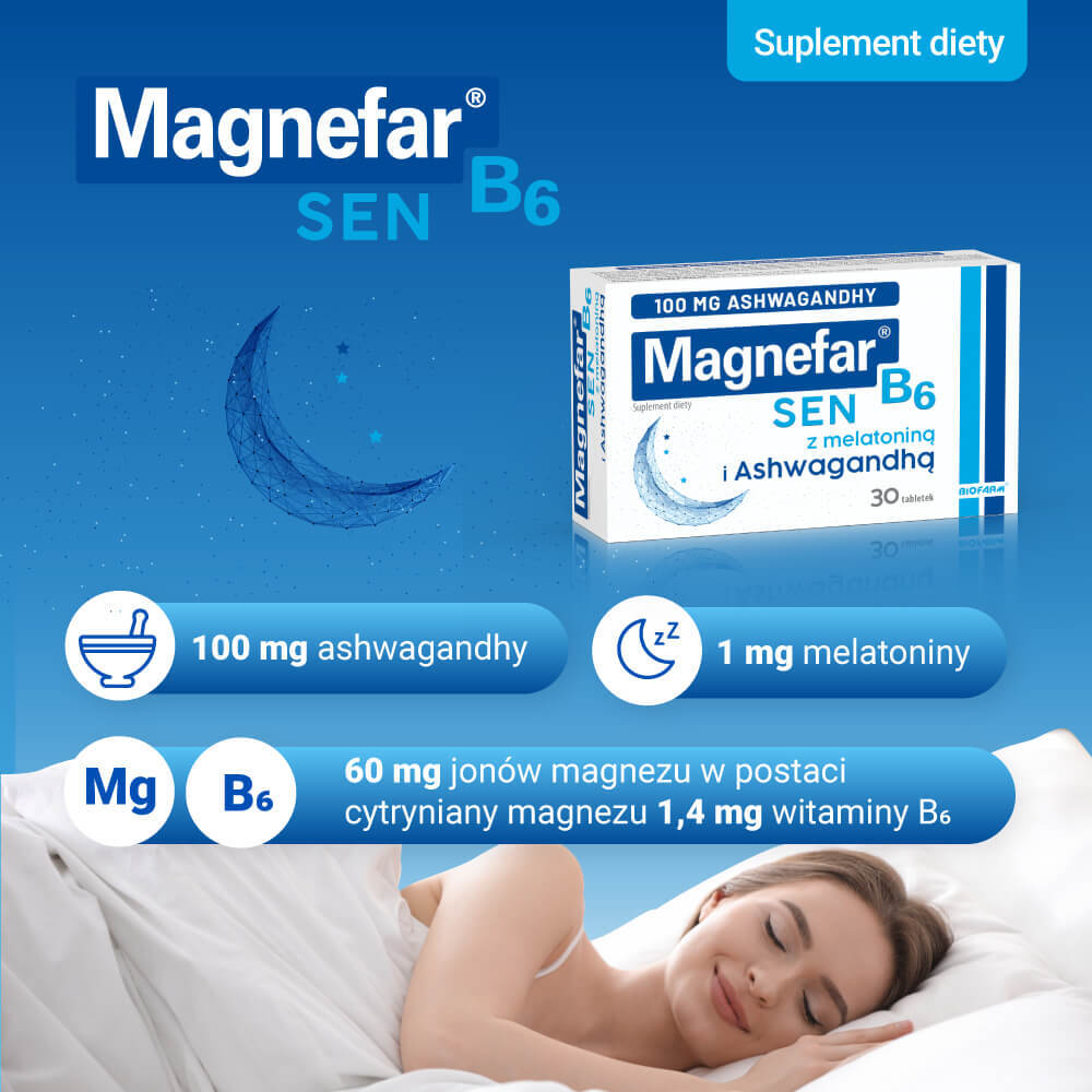 Magnefar B6 Somn cu melatonină, 30 comprimate