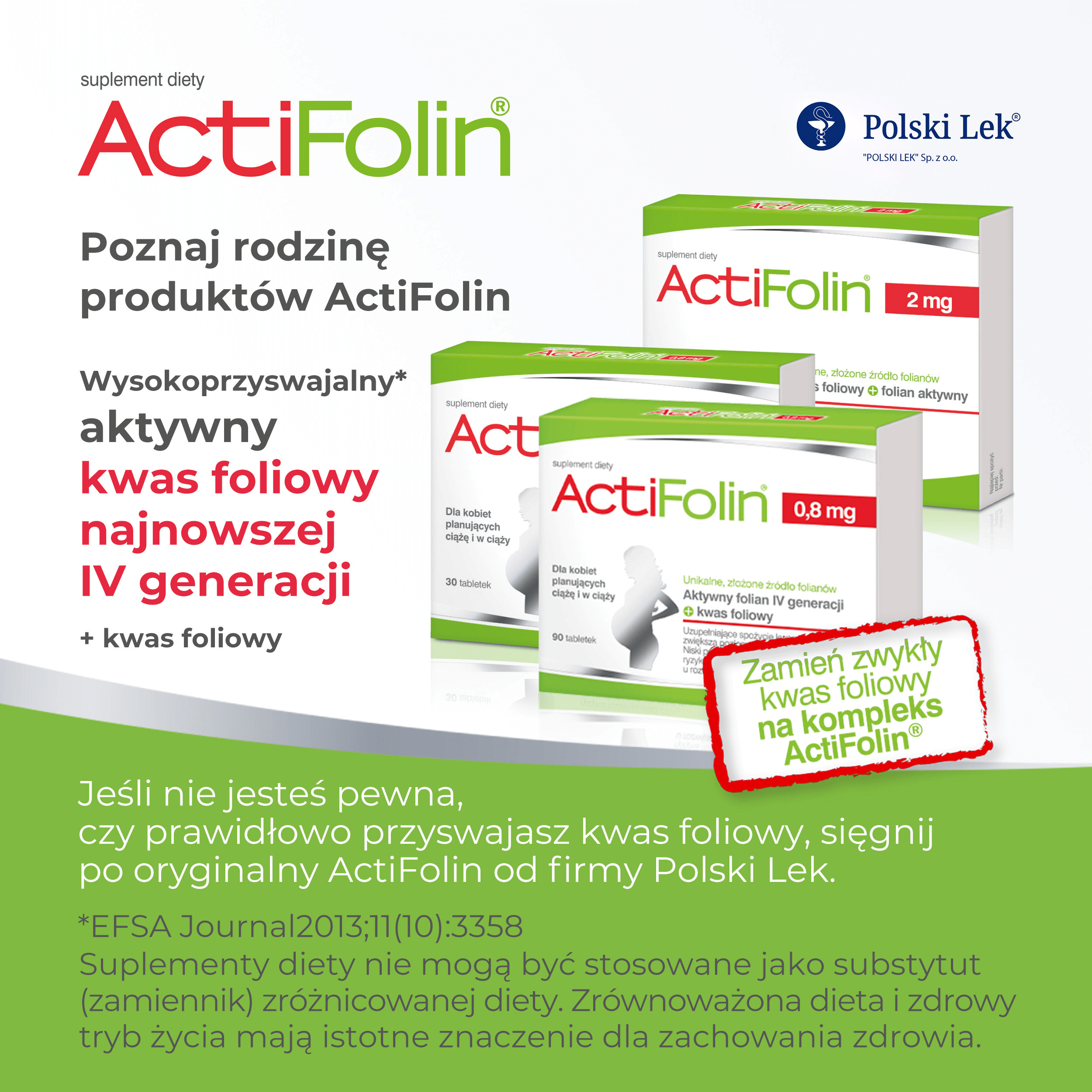 ActiFolin 0,8 mg, acid folic 800 µg, 90 comprimate