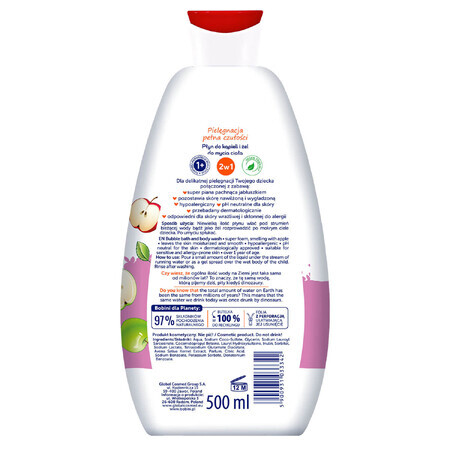 Bobini Fun, liquide de bain et gel nettoyant pour le corps, pomme, 500 ml