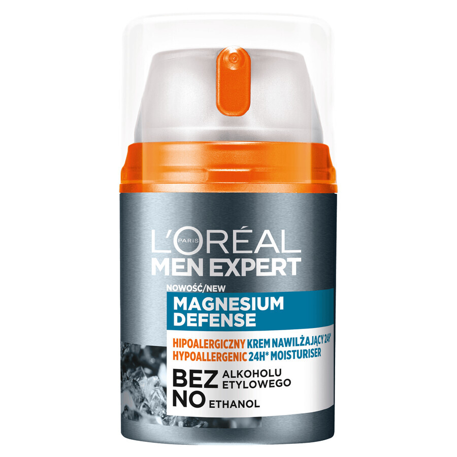 L'Oreal Men Expert, Magnesium Defense, hidratant facial hipoalergenic, 50 ml