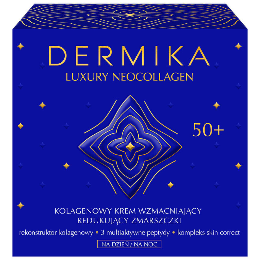 Dermika Luxury Neocollagen 50+, Cremă de întărire a colagenului pentru reducerea ridurilor zi și noapte, 50 ml