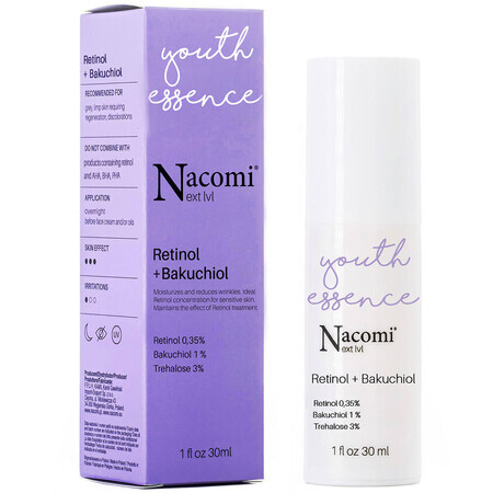 Nacomi Next Level, ser cu retinol 0,35% + bacuchiol 1% + trehaloză 3%, 30 ml