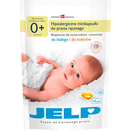 Jelp 0+, mini-capsule hipoalergenice pentru spălarea mâinilor, 15 bucăți